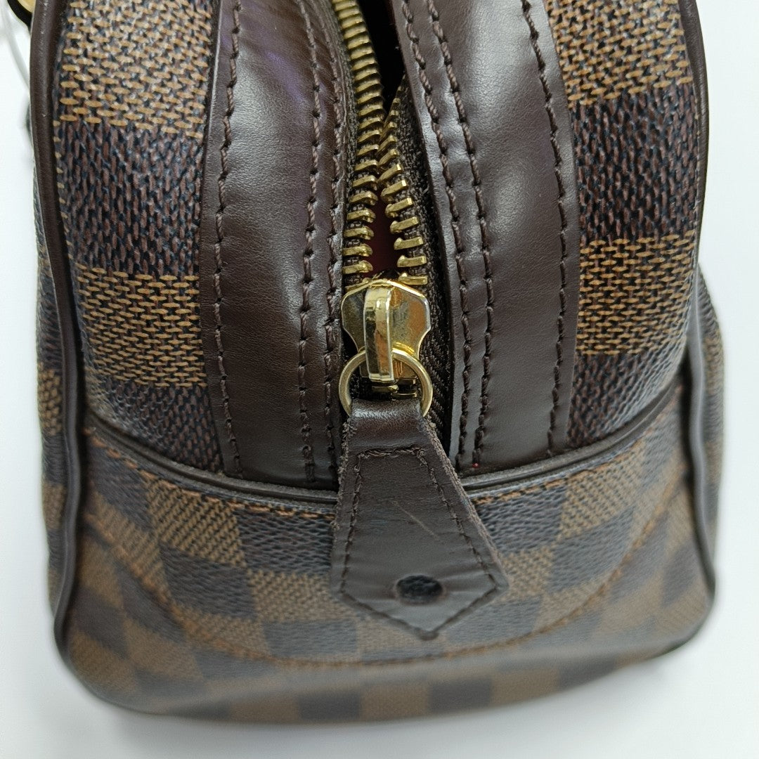 DUOMO Damier Ebene Coated Canvas Brown
