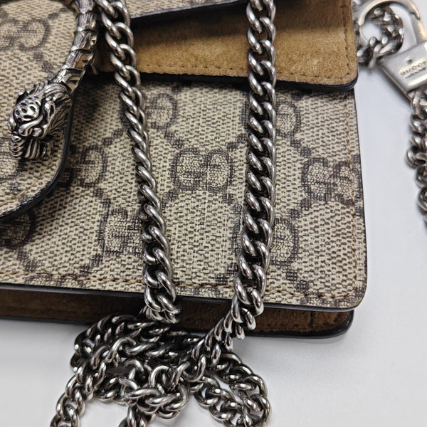 Dionysus Super Mini Monogram Coated Canvas Beige