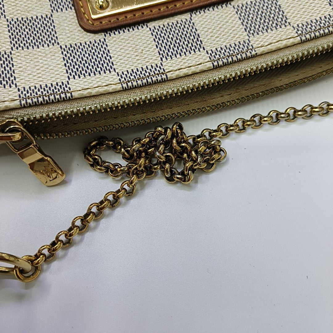 EVA Damier Azur Coated Canvas White