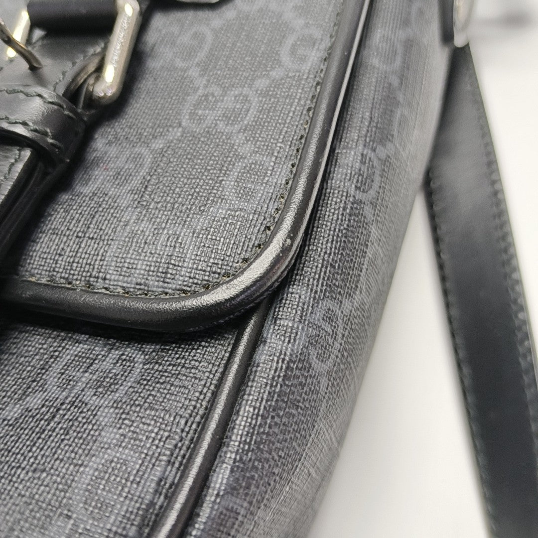 Monogram Coated Canvas Shoulder Bag Black