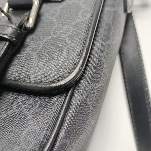 Monogram Coated Canvas Shoulder Bag Black