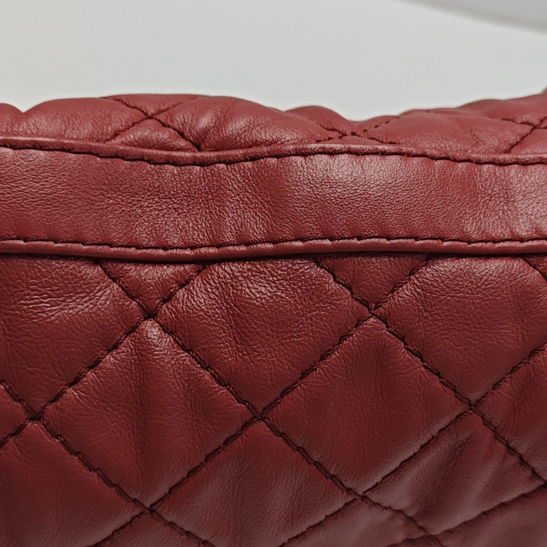 Quilted Calfskin Shoulder Bag Red