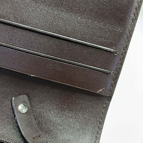 Monogram Leather Clutch Gray