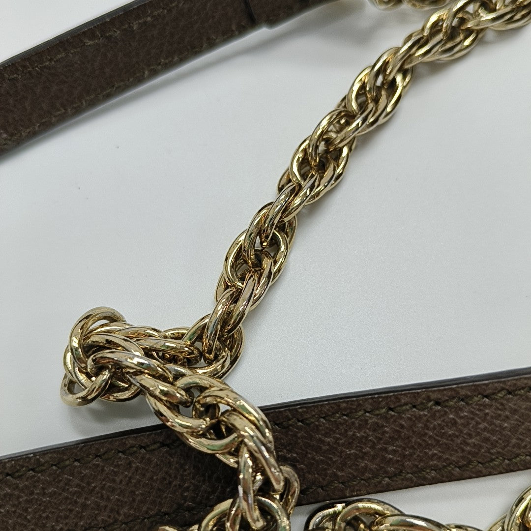 Ophidia Mini Monogram Coated Canvas Beige