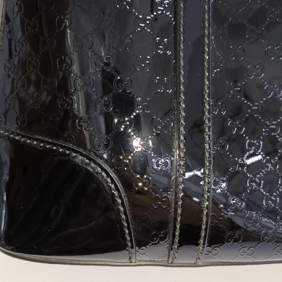 Microguccissima Monogram Patent Leather Black