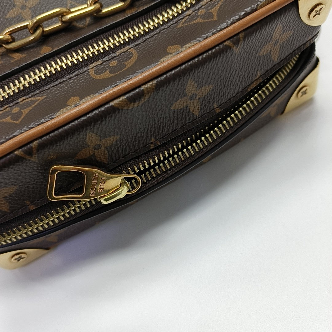 SOFT TRUNK Mini Monogram Coated Canvas Brown