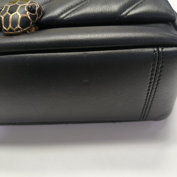 SERPENTI CABOCHON Small Quilted Calfskin Black