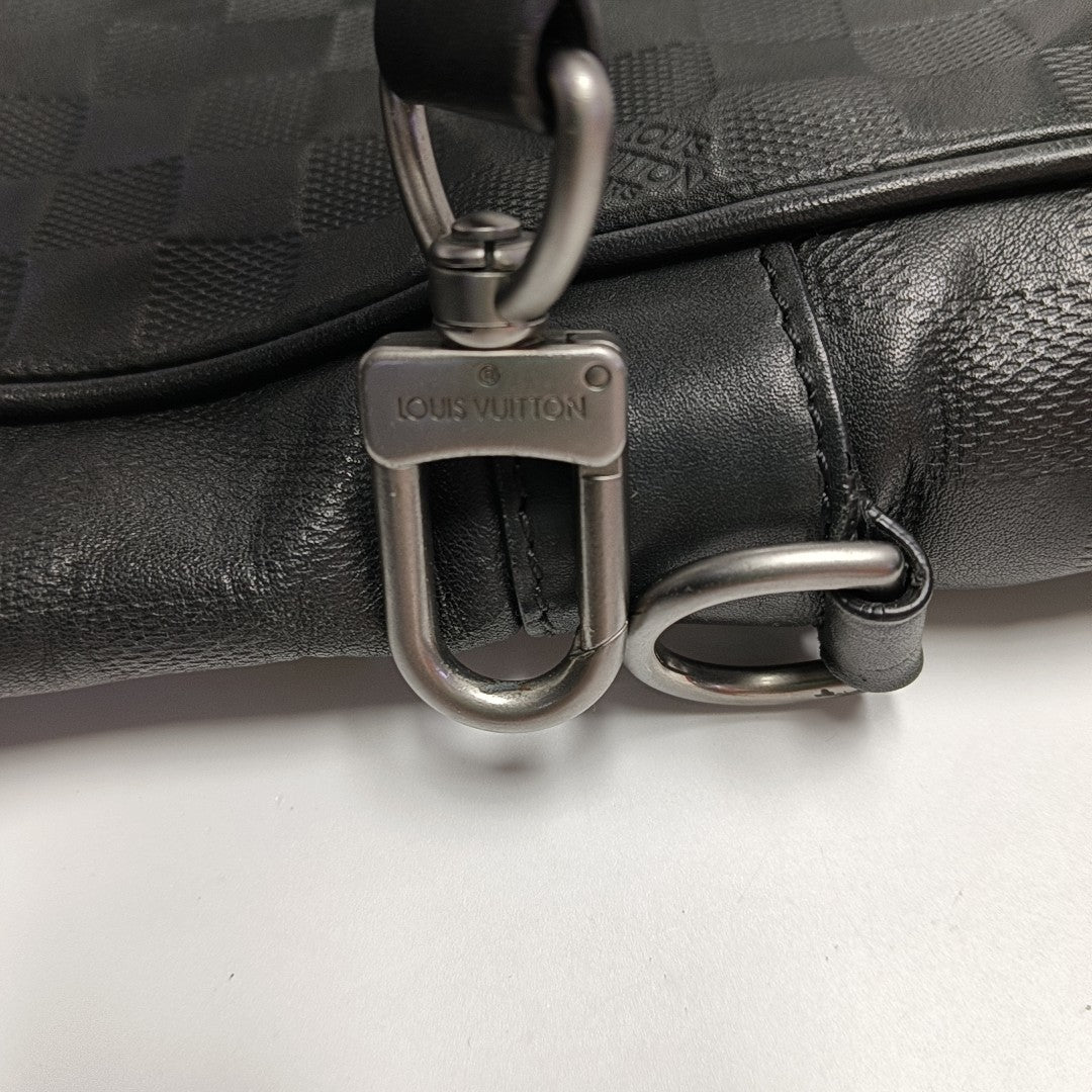 TADAO PM Damier Graphite Piel de Becerro Negra