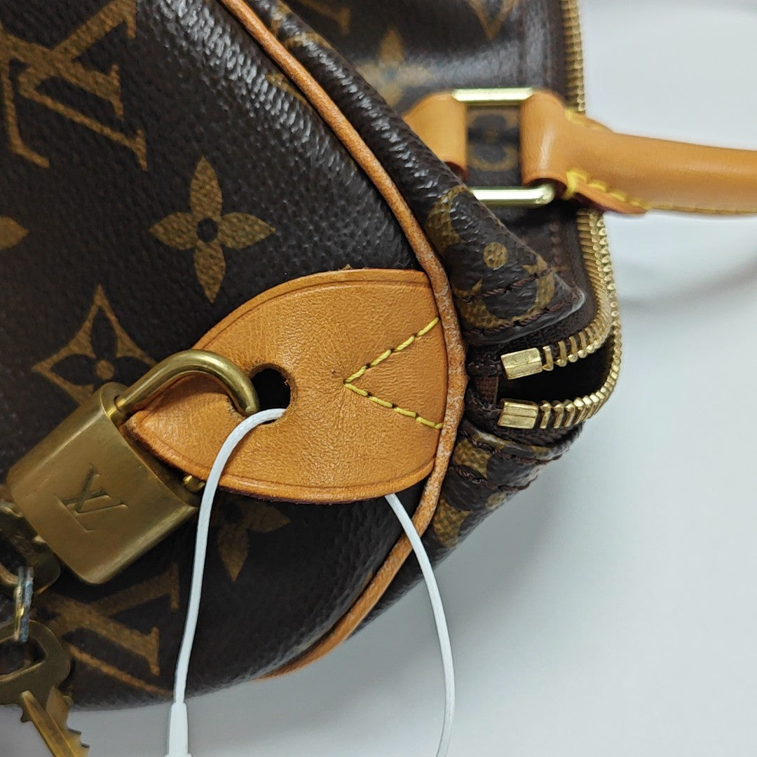SPEEDY 25 Monogram Coated Canvas Brown