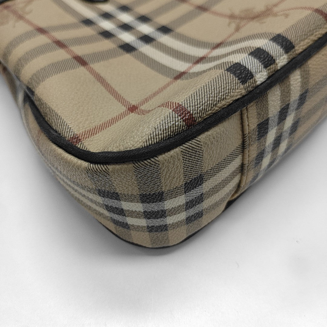 Coated Canvas Top Handle Bag Brown