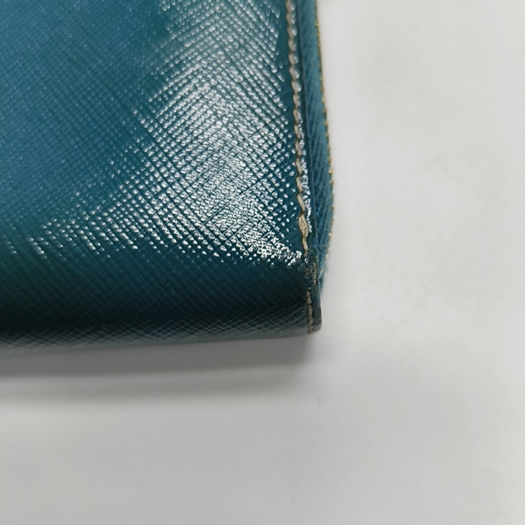 Zippy Wallet Saffiano Calfskin Blue Wallet