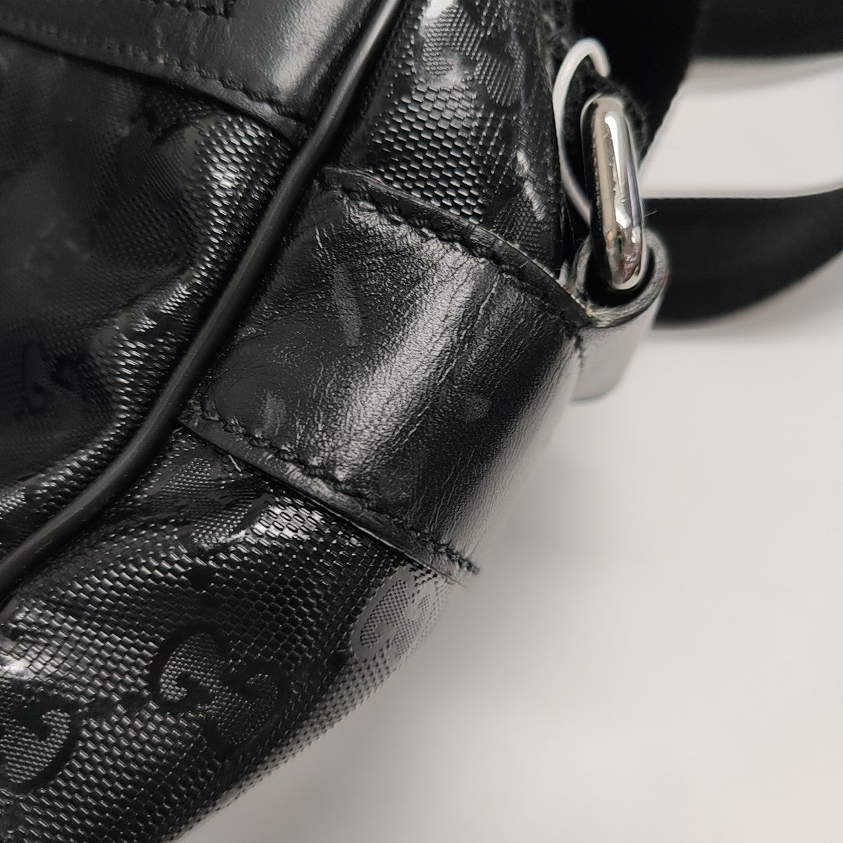 Monogram Coated Canvas Crossbody Bag Black