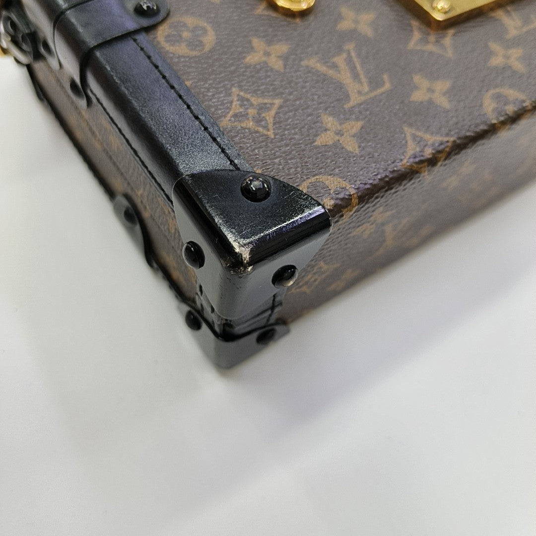 PETITE MALLE Monogram Coated Canvas Brown