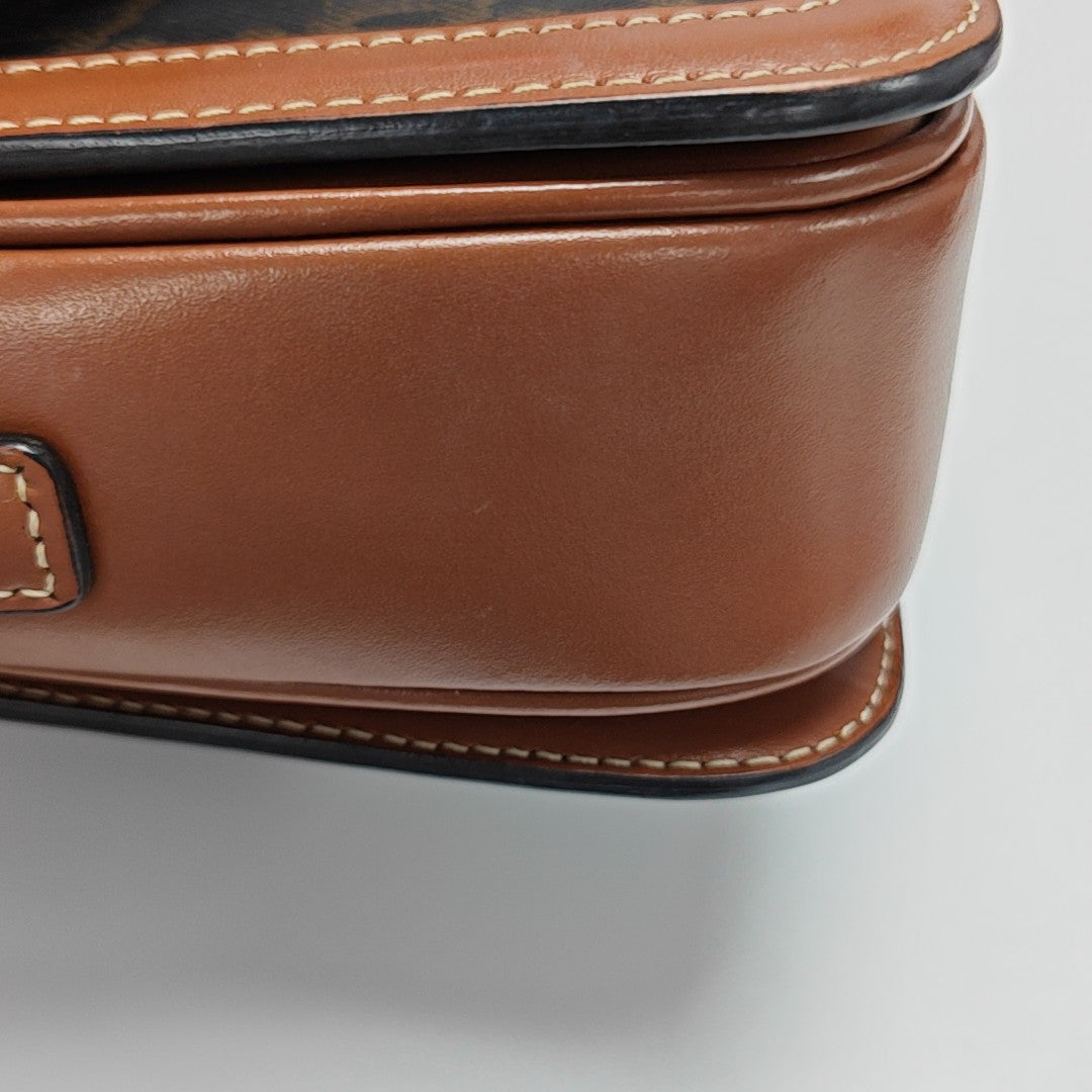 TRIOMPHE Small Coated Canvas Brown