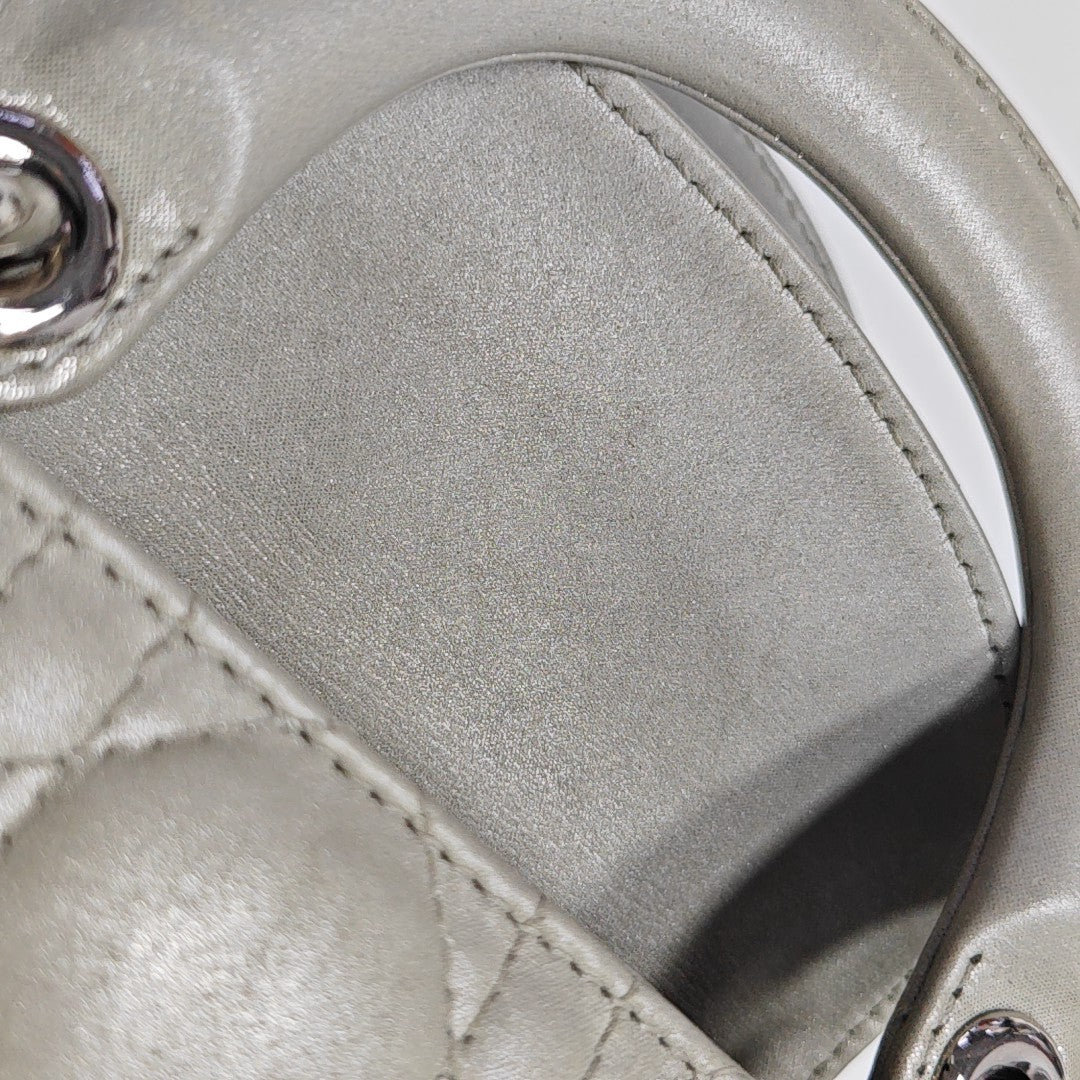 Lady Dior Mini Cannage Lambskin Gray