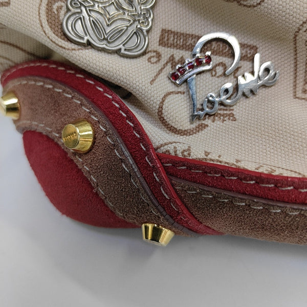 Nylon Top Handle Bag Beige