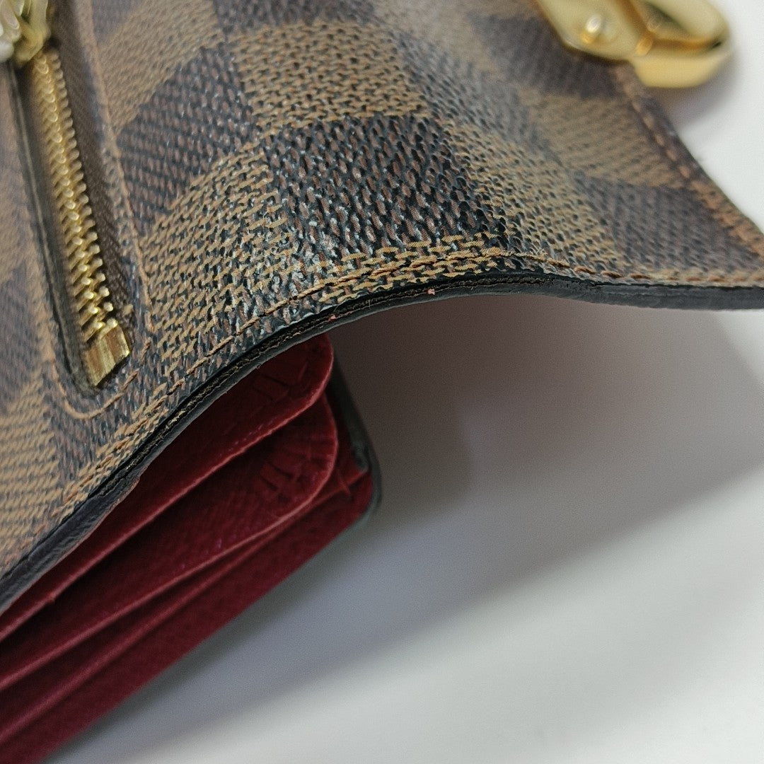 KOALA Damier Ebene Coated Canvas Brown Wallet