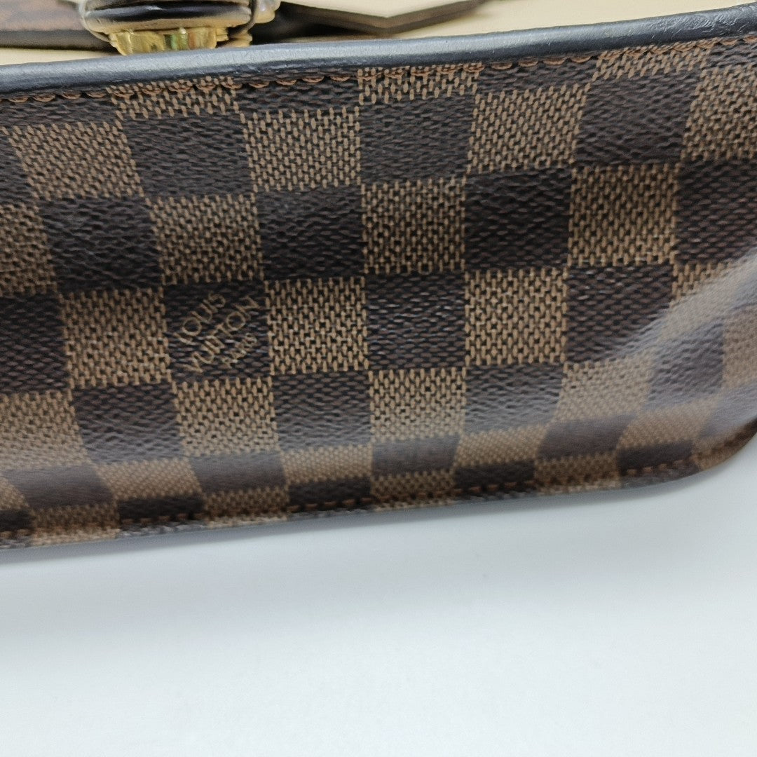 BEAUMARCHAIS Damier Ebene Coated Canvas Brown