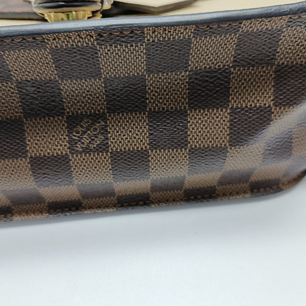 BEAUMARCHAIS Damier Ebene Coated Canvas Brown