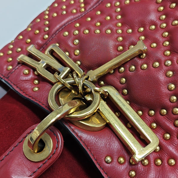 Lady Dior Mediano Piel de Becerro Roja