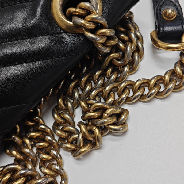 GG Marmont Small Quilted Calfskin Black