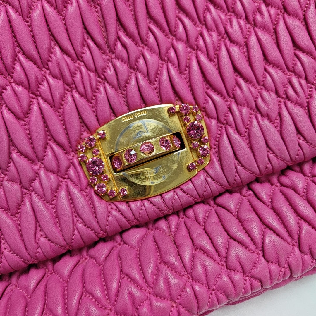 Crystal Quilted Lambskin Red