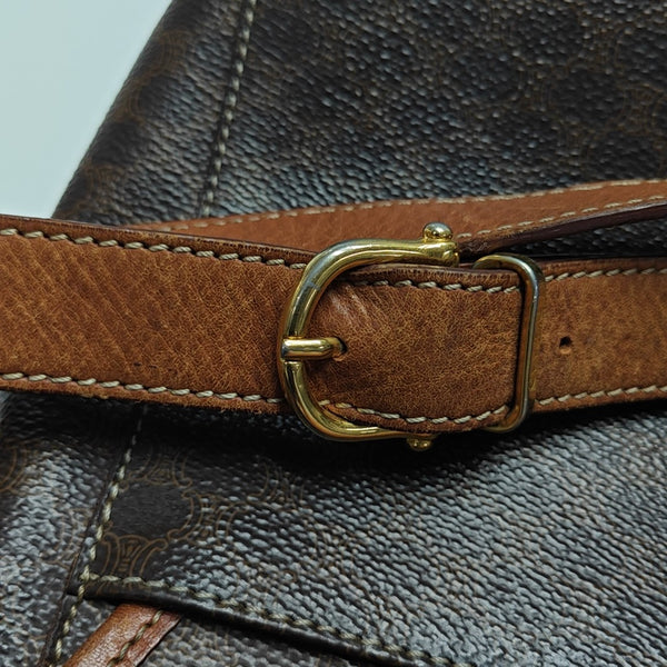 Coated Canvas Shoulder Bag Brown
