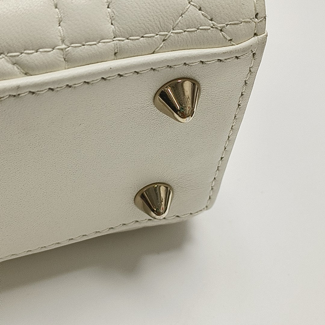 Lady Dior Small Cannage Lambskin White