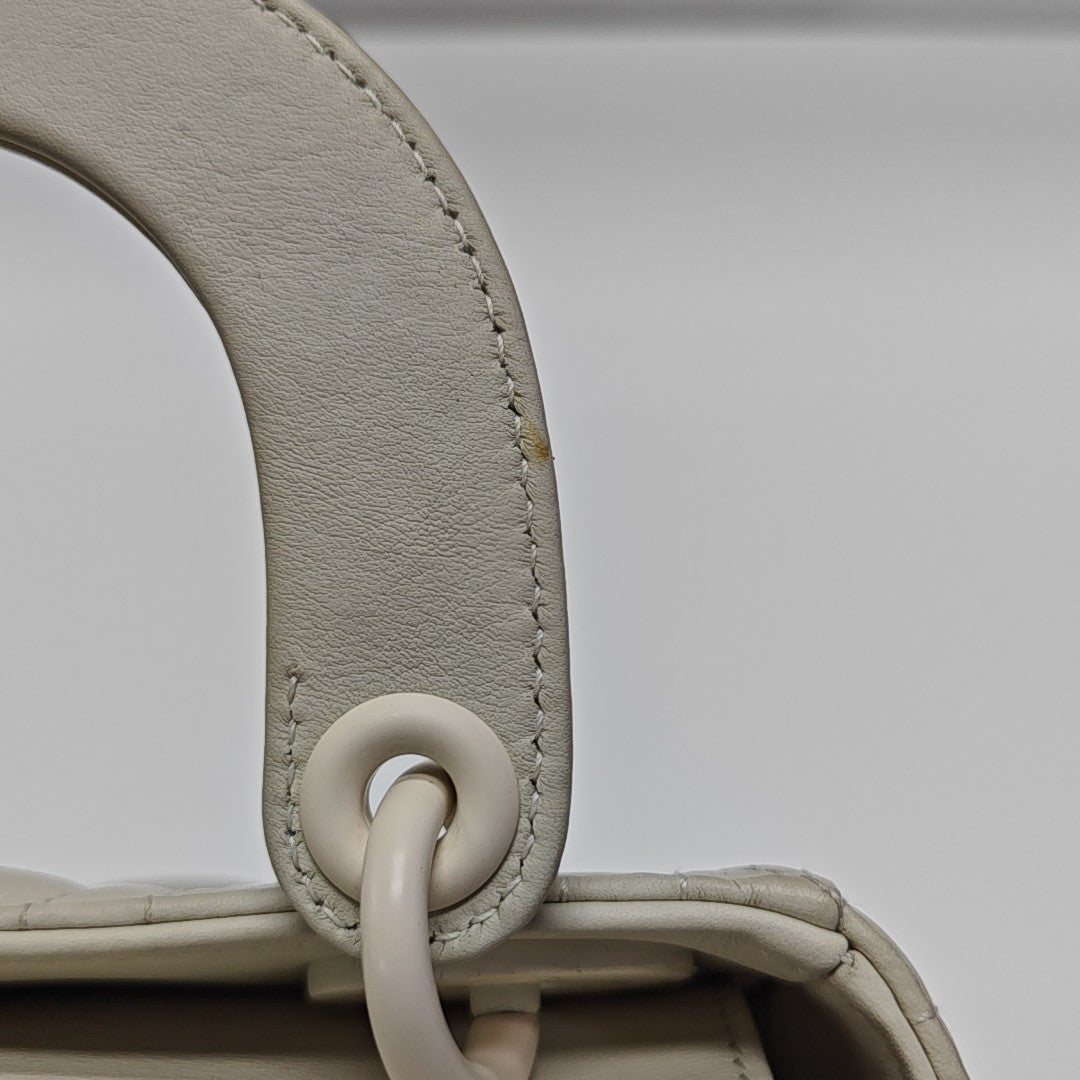 Lady Dior Mini Cannage Lambskin White