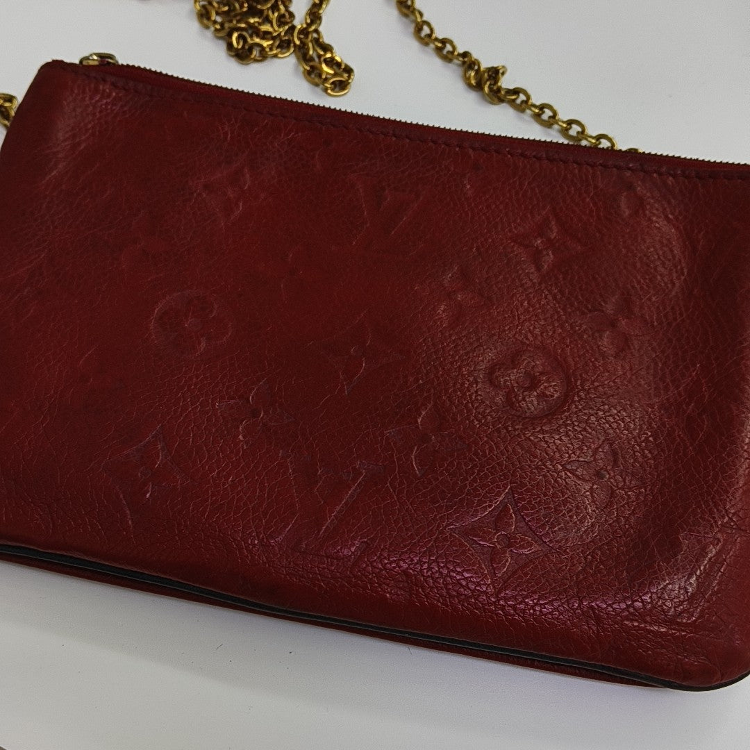 DOUBLE ZIP Monogram Calfskin Blue