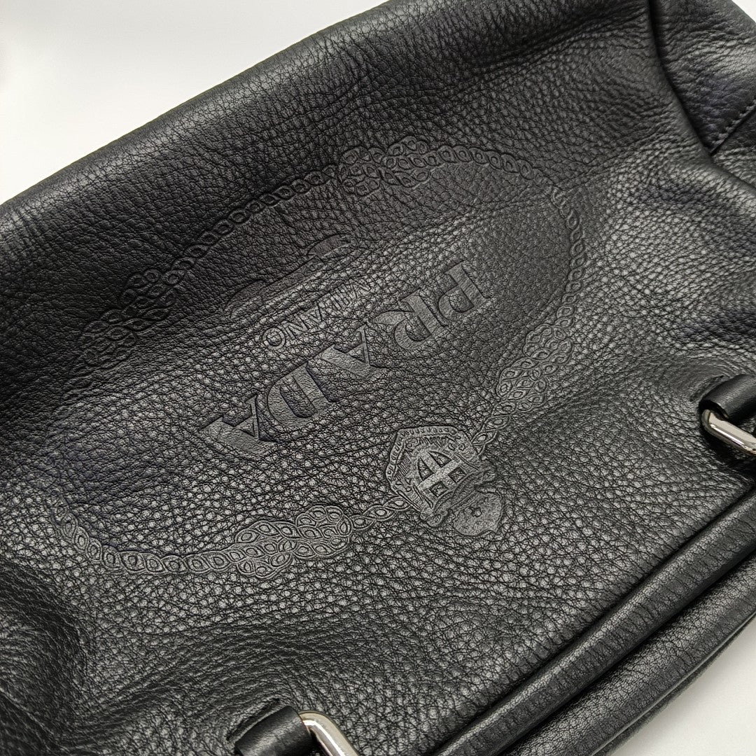 Calfskin Top Handle Bag Black