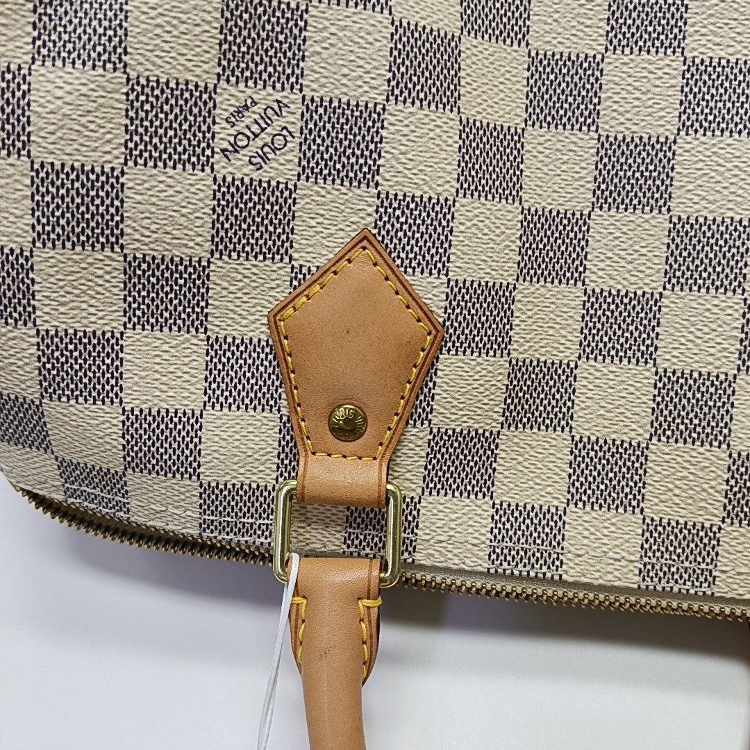 SPEEDY 30 Damier Azur Coated Canvas White