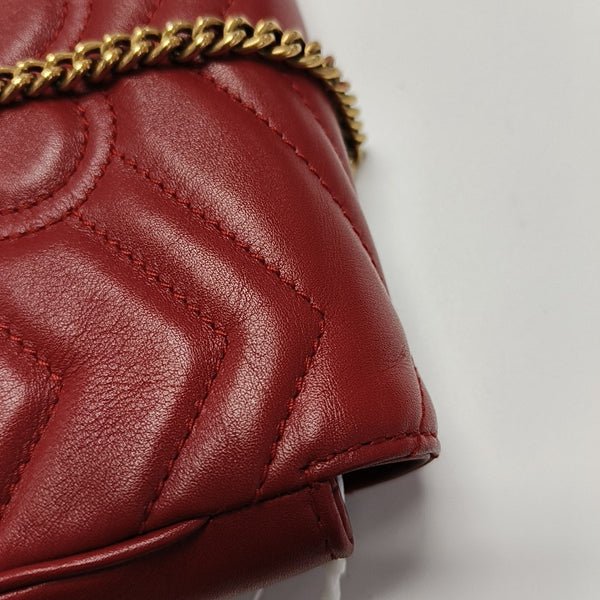 GG Marmont Mini Quilted Calfskin Red