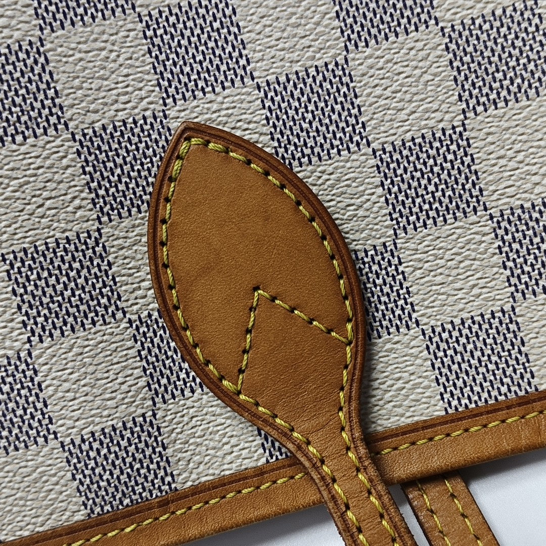 NEVERFULL MM Damier Azur Coated Canvas White