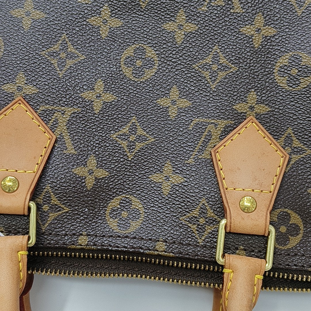 SPEEDY 30 Monogram Coated Canvas Brown