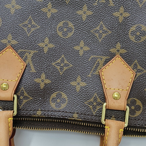 SPEEDY 30 Monogram Coated Canvas Brown