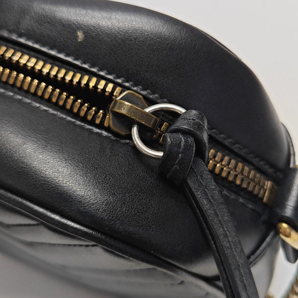 GG Marmont Small Quilted Calfskin Black