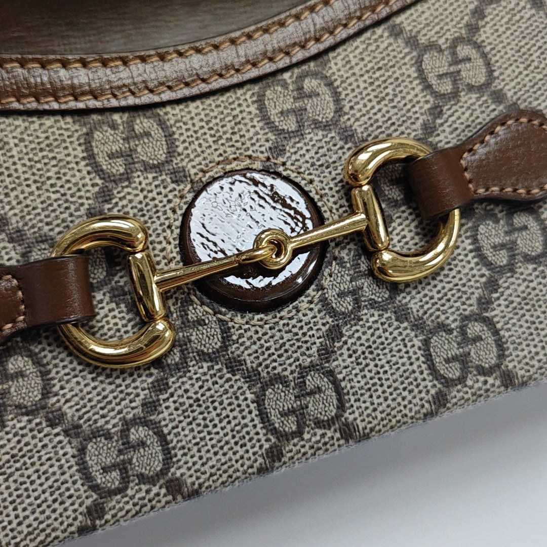 Horsebit 1955 Mini Monogram Coated Canvas Beige