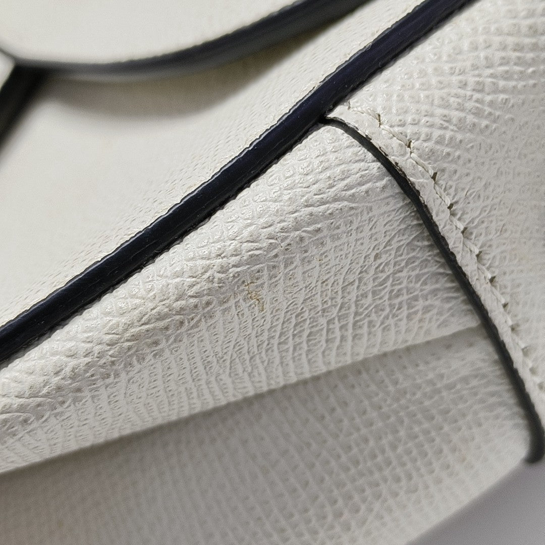 Saddle Medium Calfskin White