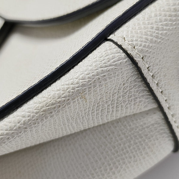 Saddle Medium Calfskin White