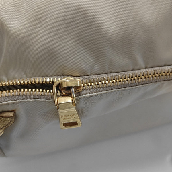 Nylon Shoulder Bag Beige