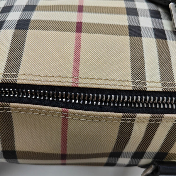 Coated Canvas Top Handle Bag Beige
