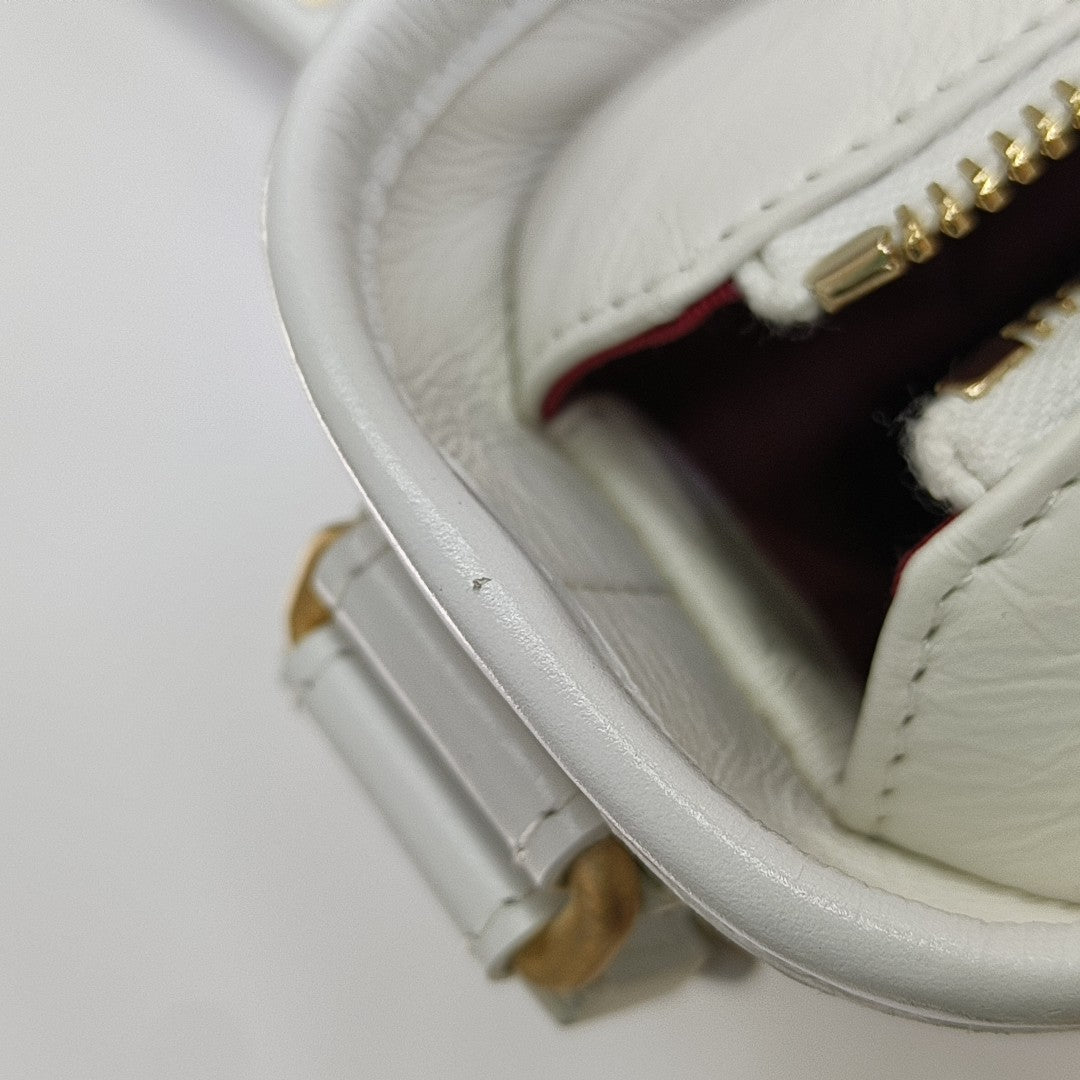 GABRIELLE Becerro Vintage Acolchado Pequeño Blanco