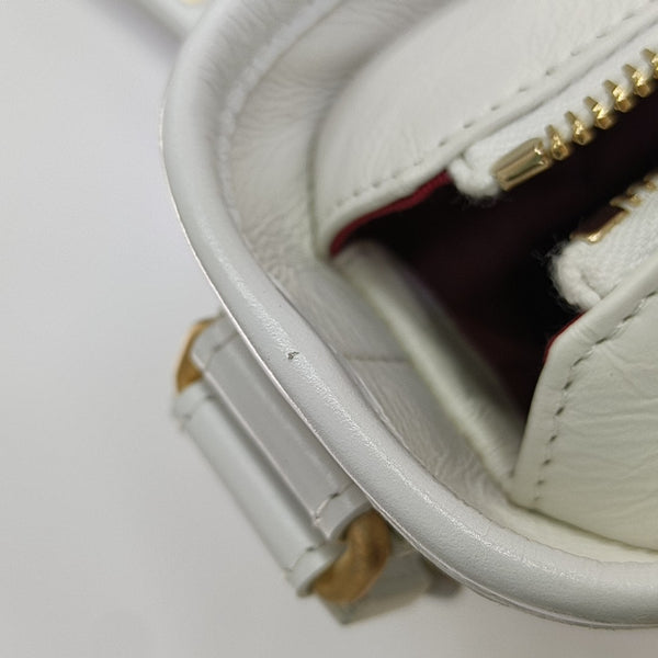 GABRIELLE Becerro Vintage Acolchado Pequeño Blanco