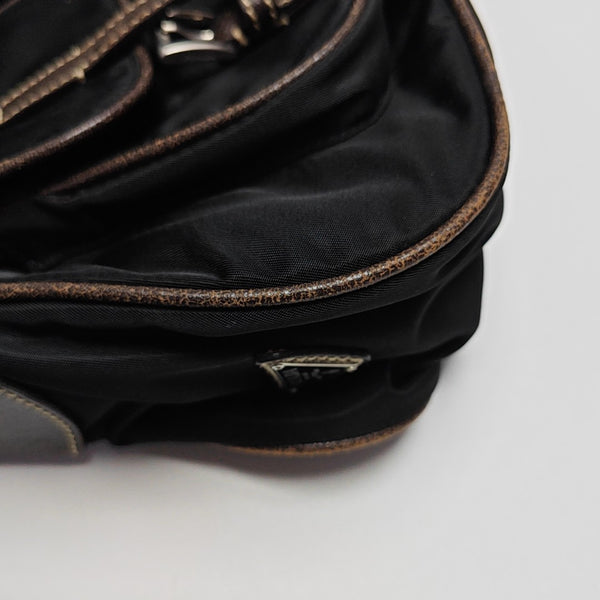 Nylon Top Handle Bag Black