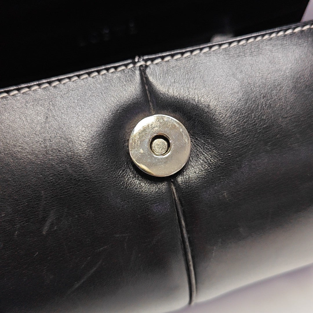 Calfskin Top Handle Bag Black
