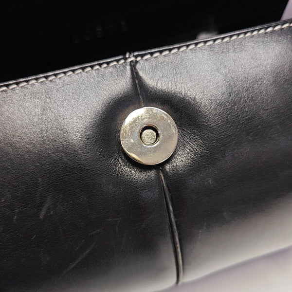 Calfskin Top Handle Bag Black