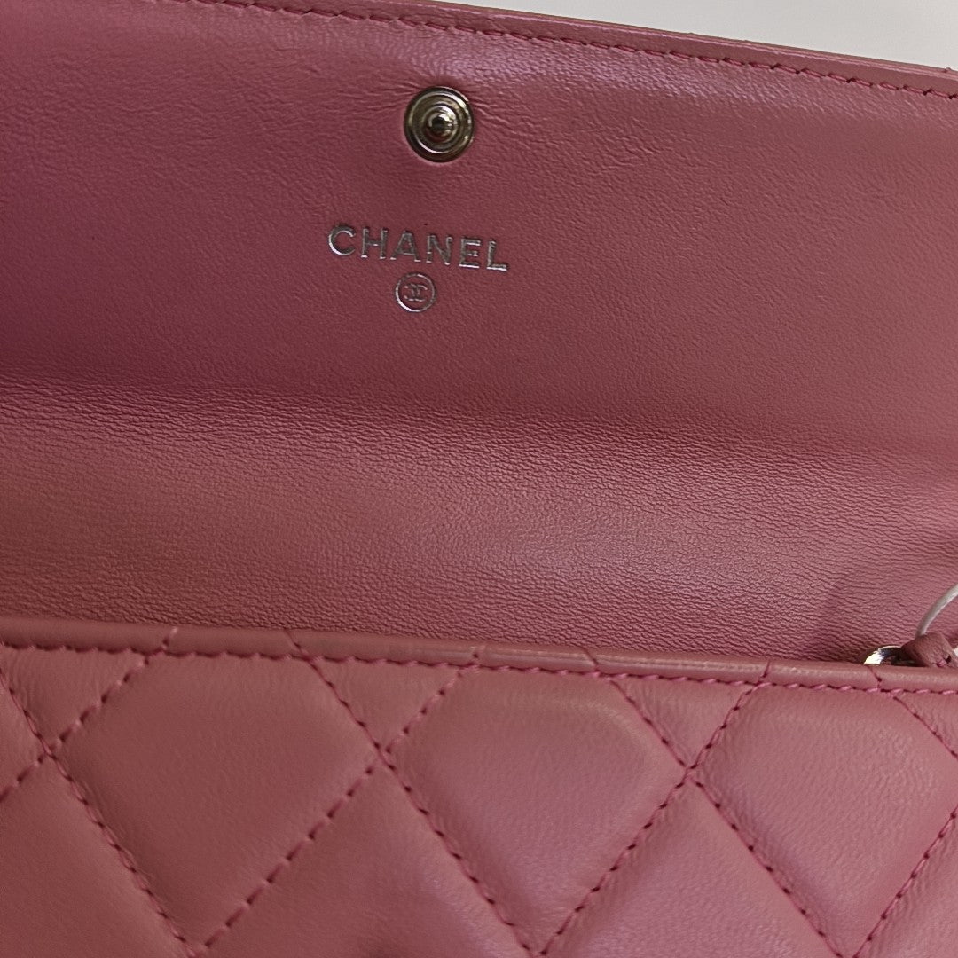 Quilted Lambskin Wallet Pink