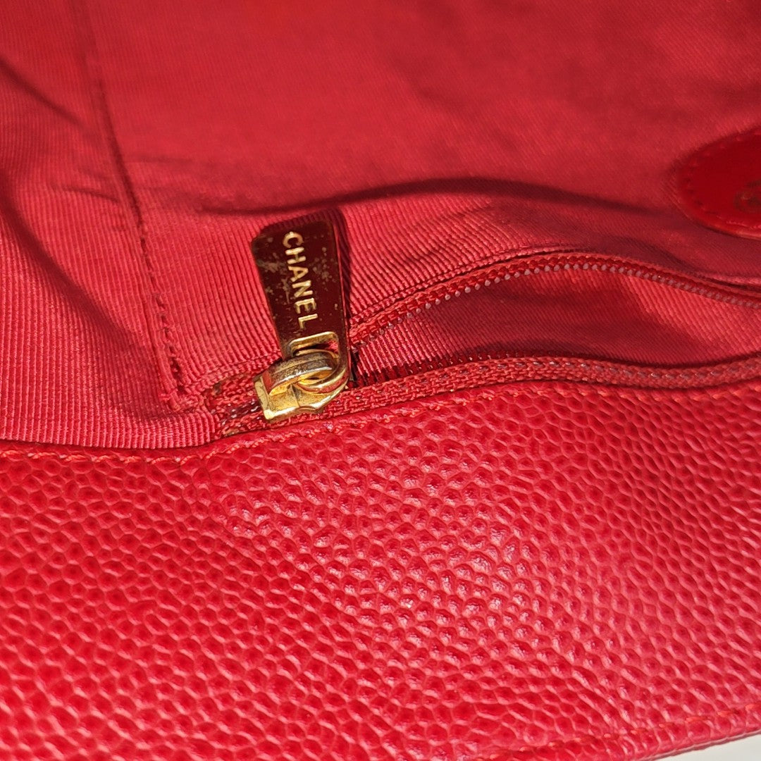 Grained Calfskin Red