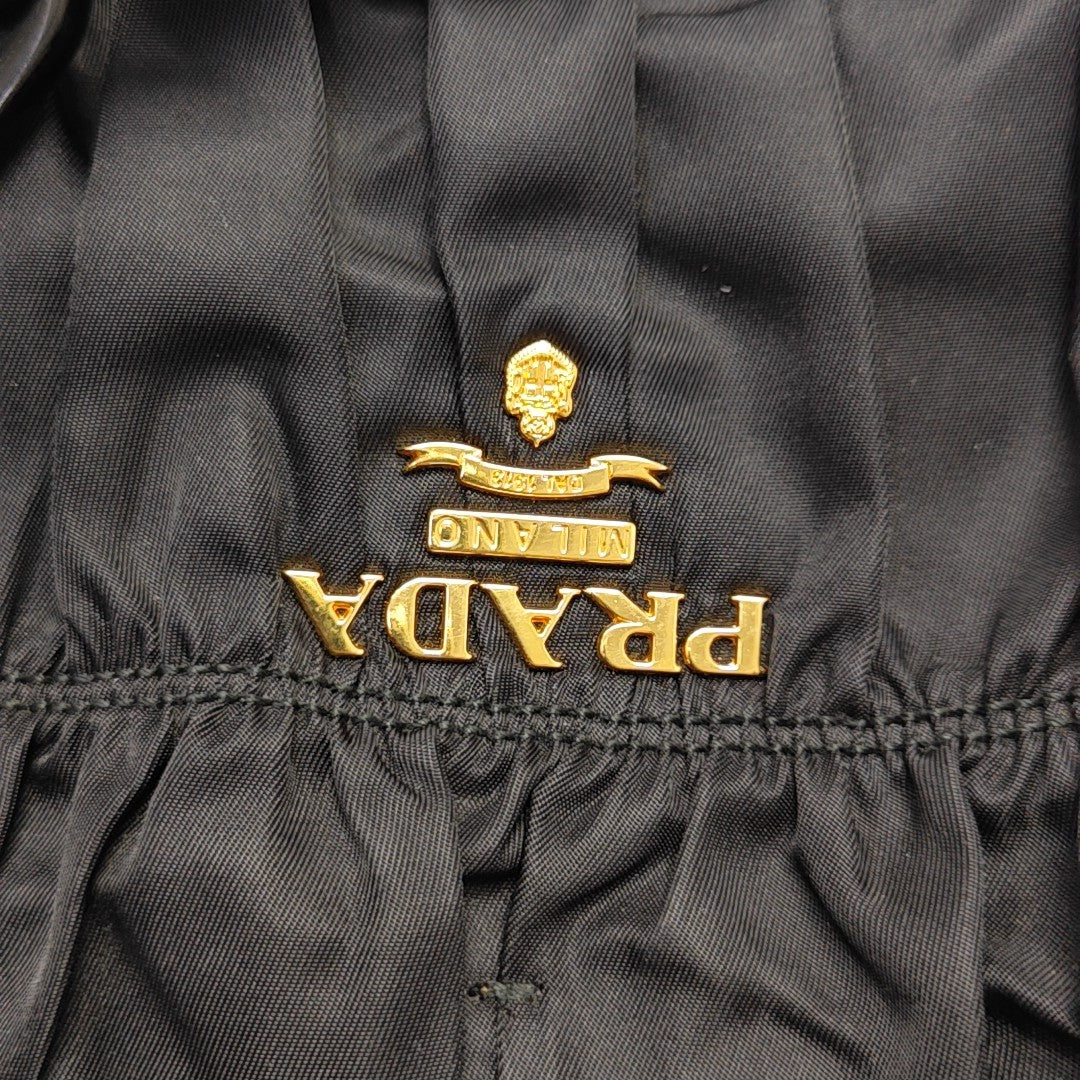 Nylon Top Handle Bag Black